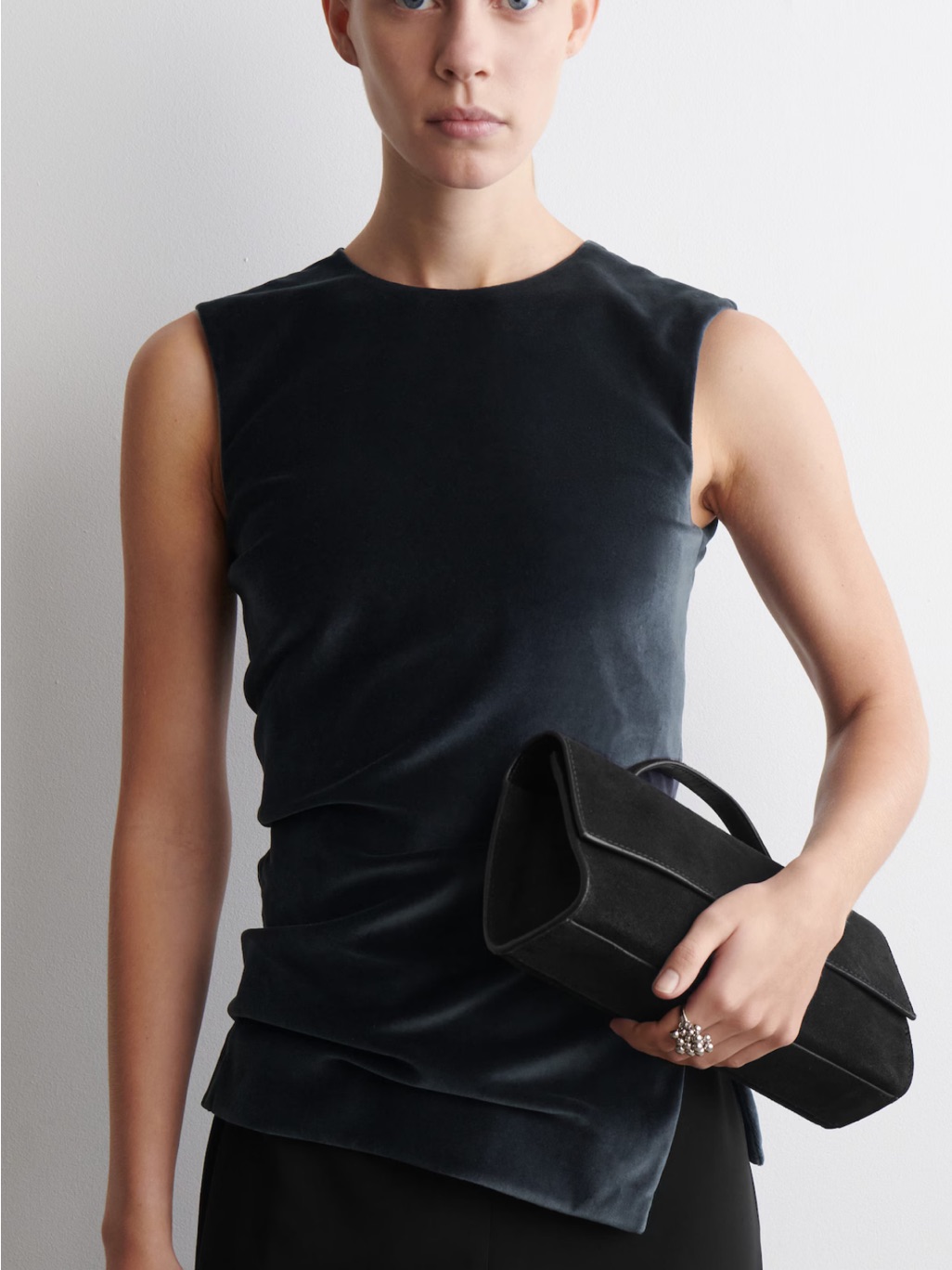 Cos Asymmetric Velvet Top